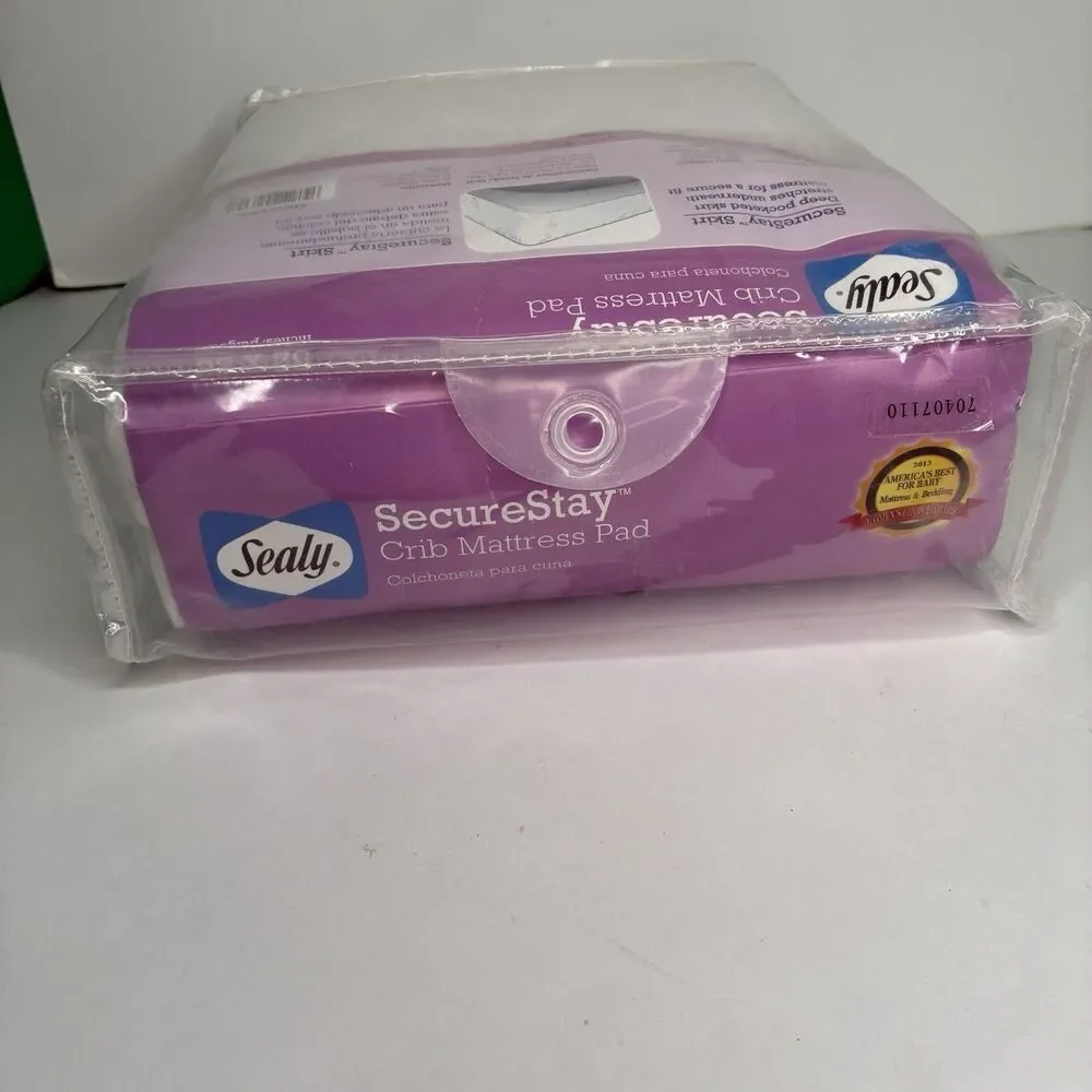 Sealy SecureStay Waterproof Crib Mattress Pad Quilted Soft Knit Top 52